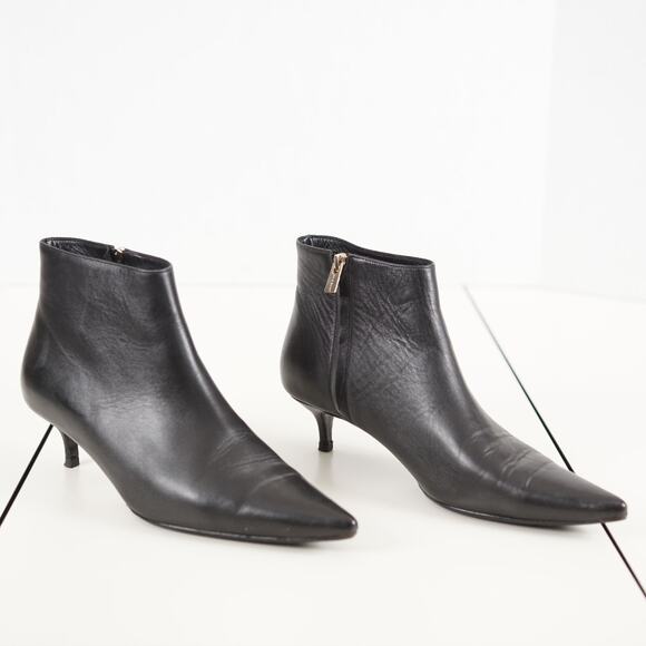Anine Bing Black Leather Ankle Booties Kitten Heel Womens Sz 41 / US 11